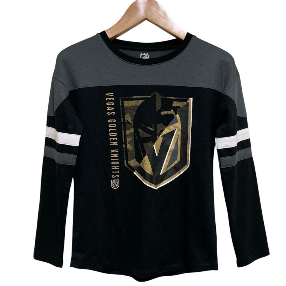 NHL Vegas Golden Knights Girls Long Sleeve Shirt Size Medium (10/12) NWT Hockey